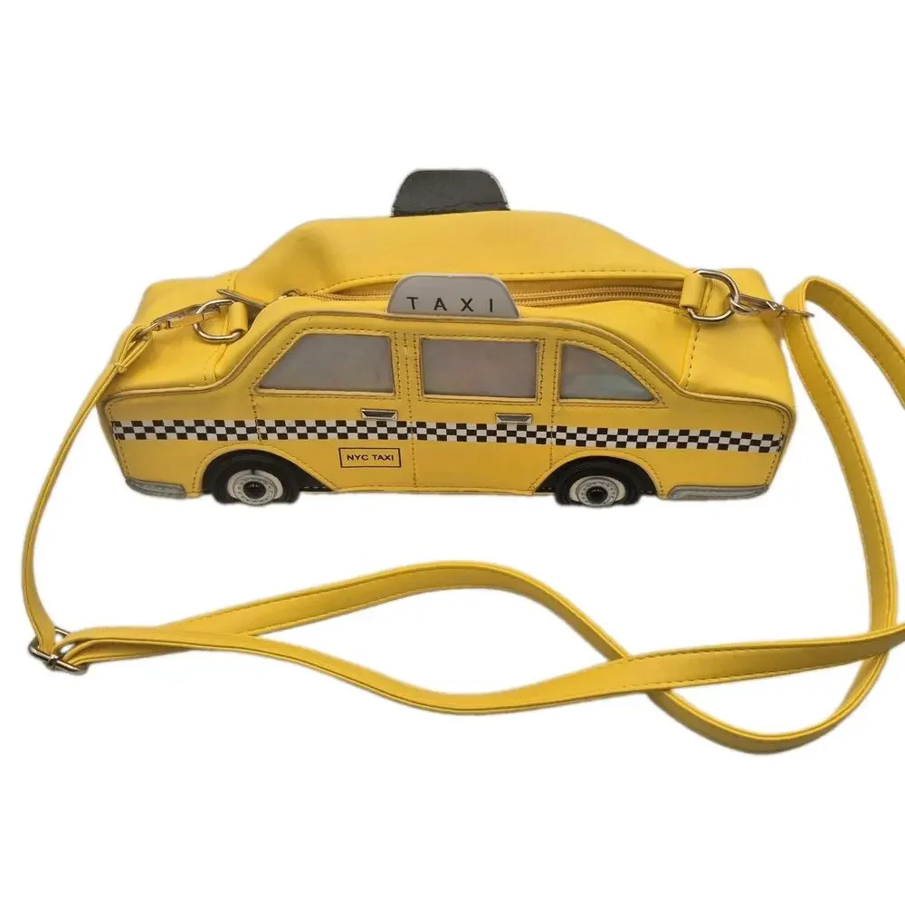 NYC Yellow Taxi Cab Shaped Crossbody Purse 12x6x4